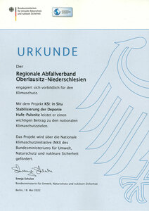 Urkunde Deponie Pulsnitz